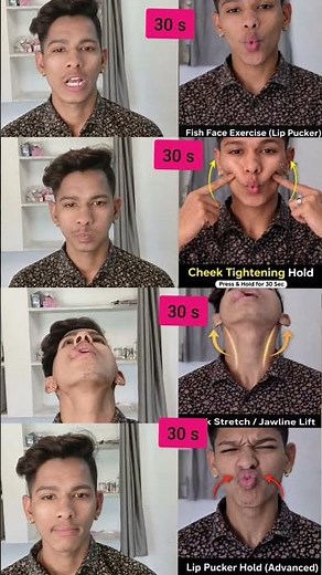 Do These 4 Face Exercises Daily for 30 Seconds 😳 | Slim Face & Sharp Jawline Fast