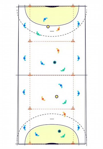 Fiche Exercice de Handball 111 : Défense - Perturber l'attaquant