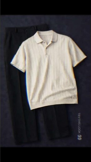 Men’s Textured Striped Knit Polo Shirt – Casual Summer Style