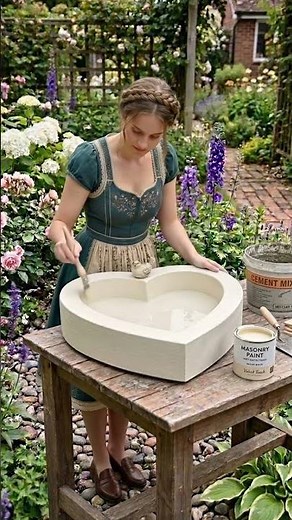 DIY Heart-Shaped Bird Bath ❤️ | Beautiful Concrete Garden Decor Idea for Your Backyard