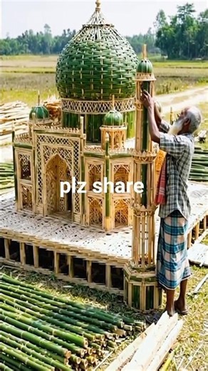 80-Year-Old Man Creates Taj Mahal with Just Bamboo Sticks! 🥺❤️ #BambooTajMahal#IndianTalent#viral