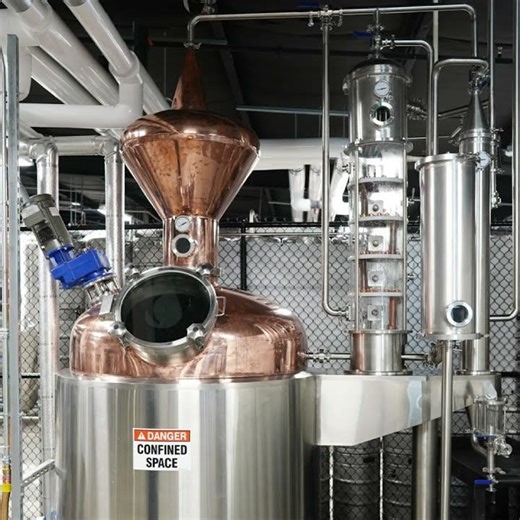 500 L High-Efficiency Distillation Equipment | Column & Condenser Distillation System#distillery