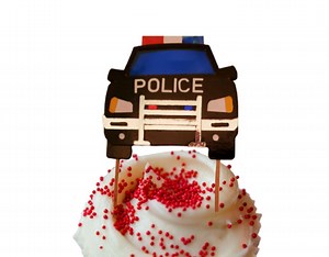 Police Car Cup Cake Topper With Flashing LED Lights, Emergency Vehicle Party Decor - Etsy