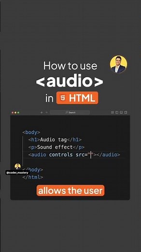 Want to add music or sound effects to your website?Here’s how to use the 《audio》tag in HTML.