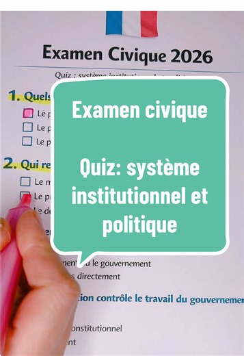 Quiz civique français 2026 : Système institutionnel
