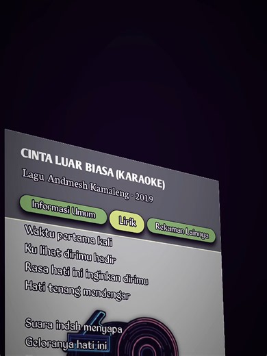 Cinta Luar Biasa Karaoke Andmesh Kamelang - Lirik Lengkap