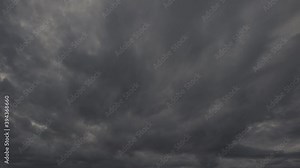 Bears low gloomy clouds wind on the sky. Soft image. The accelerated video. There is a small movement and rocking of the camera.