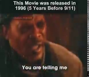 This movie was released in 1996, five years before 9/11. Predictive programming is a common thing in media