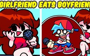 Friday Night Funkin' Girlfriend Eats Boyfriend - Hungry GF (FNF MOD)