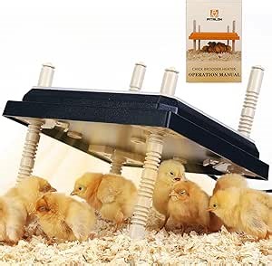 Brooder Heater for Chicks: Chick Brooder Heating Plate with Easy- Cleaning Plate Poultry Coop Heater Chicks Warmer 12" x 12" for 20 Chicks Adjustable Height Brooding Heater 22 Watts