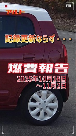 アルト HYBRID S 燃費報告（2025年11月2日） #shorts #アルト #燃費の良い車