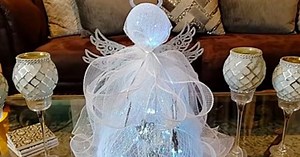 How To Make A Ribbon Mesh Angel Using A Trash Basket