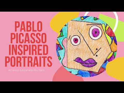 Abstract portraits in the style of Pablo Picasso art tutorial for kids