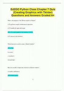Ed2GO Python Class Chapter 7 Quiz Creating Graphics with Tkinter Questions and Answers Graded A1233