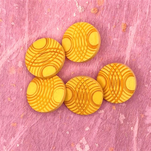 Vintage Yellow Bakelite Buttons - Etsy