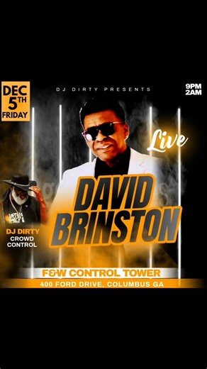 Columbus Ga. Friday December 5th The first stop of the David & Dirty Tour @ The F&W Control Tower | Dj Dirty