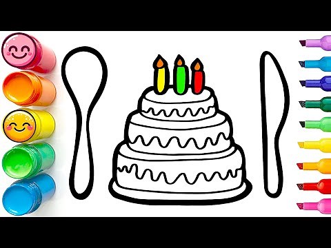 How to Draw a Cute Birthday Cake | Step by Step Drawing Tutorial