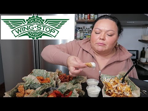 WingStop Atomic, Mango Habanero, Garlic Parmesan, Original Hot Boneless Wings Mukbang