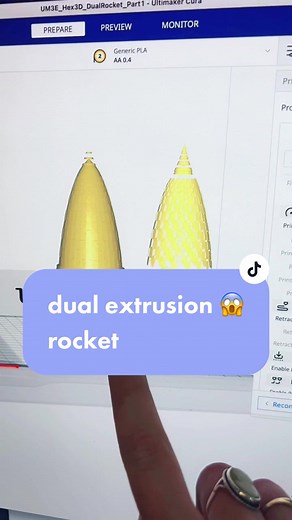 send good vibes, no runout sensor and no resume print. We wildin today #3dprinting #3dprint #rocket #ultimaker