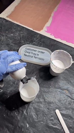Customer order 1 of 5 Oval trays - featured is the Oval tray in the Neutral Terrazzo design. . . 🔅 casting compound Ecrylimer Pro from @bramblier.co . . 🔅 Drop a ❤️, comment, share, follow along with @elijae_art_jewellery_creations for all the latest & #bts 🔅working towards 1k one follower at a time 🔅 | Eli Jae - Art Jewellery Creations