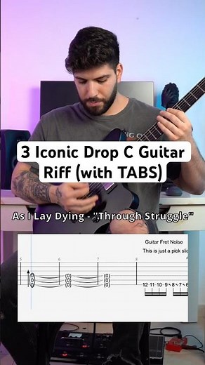 3 Iconic Drop C Guitar Riff (with TABS) #guitar