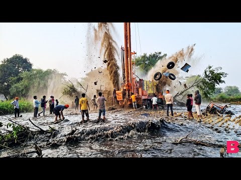 Borewell Drilling with Coconut Water Method | Powerful 50HP Motor Deep Boring - Borewell Video