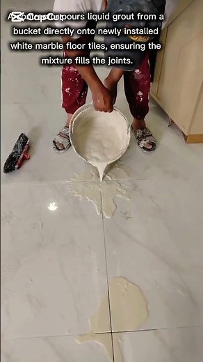 Tile Grout Pouring and Application Process