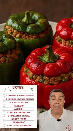 Πιπεριές γεμιστές με ρύζι #food #recipe #cooking