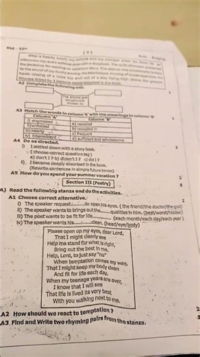 10th std English paper leakar 💯 practical paper 2026 #trending #chess #reel #paper #10th #thankyou
