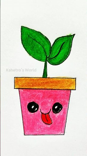 How to Draw and Color a Plant for Kids | Plant Drawing and Coloring for Kids | #shorts #plants #art