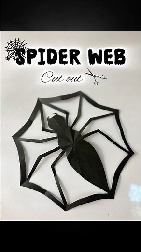 Easy Spider Web Cutout 🕷️ | Halloween DIY Decoration Idea 🎃 #Shorts