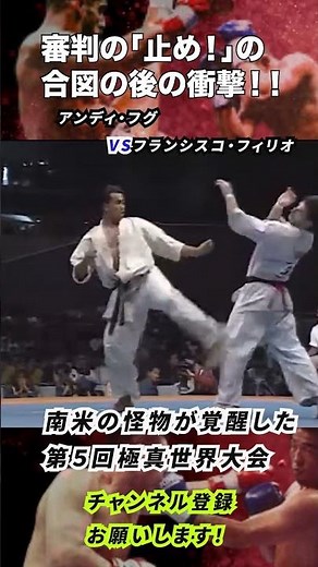 【審判の「止め」の直後】アンディ・フグを襲った左上段回し蹴り #空手 #格闘技＃極真＃KO