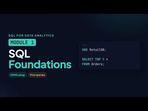 SQL for Data Analytics, Module 1: SQL Foundations | SQL Server & SSMS Setup + Your First Queries