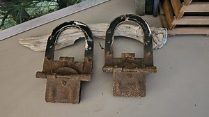 Pair of Old Cast Iron Horseshoe Barn Door Pulleys: Industrial Steampunk Decor #4821 - Etsy