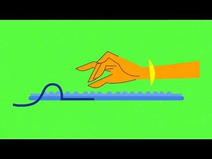 green screen one hand typing keyboard