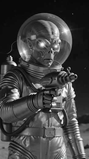 1950s Sci‑Fi Scene — Aliens Land on Earth and Build a Mysterious Base