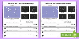 Constellation Challenge Dot to Dot Worksheet