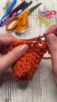 Orange textured crochet stitch tutorial for beginners #crochet #tutorial #handmade