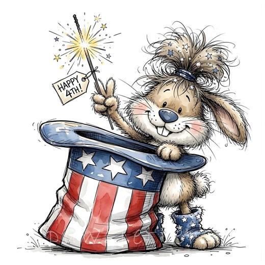 4th of July Bunny Clipart: Watercolor Whimsical Patriotic Some Bunny Loves the USA Art Bundle, Independence Day Freedom Graphics (19 JPG) - Etsy