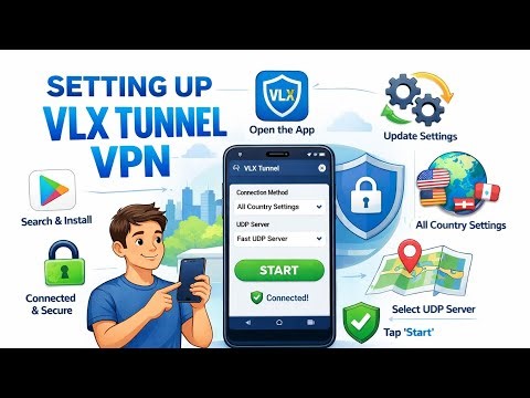 VLX Tunnel VPN | Fast UDP Servers with All Country Support