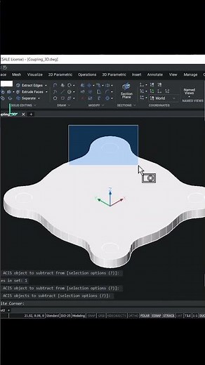 How to create a flanged coupling in BricsCAD® Mechanical #shorts