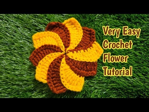 Crochet Spiral Flower for beginners | How to crochet viral flower | Crochet Easy Tutorial