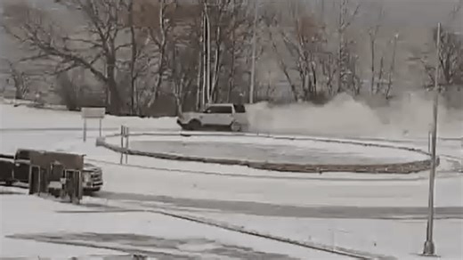 SUV crashes into pole after medical emergency at Traverse City roundabout, police say