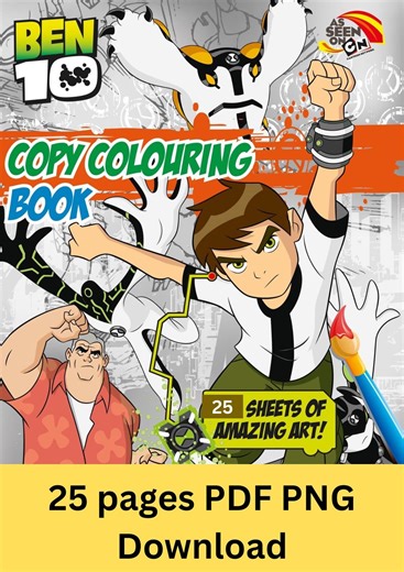 Ben 10 Style Coloring Book | Alien Hero Coloring Pages for Kids | Printable PDF | Instant Download - Etsy Canada