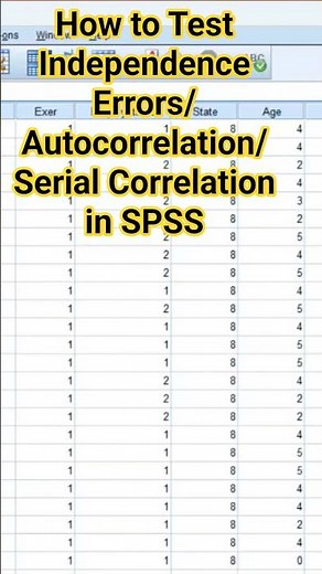 How to Test Independence of Errors/Autocorrelation/Serial Correlation in SPSS