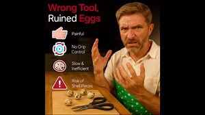 Quail Egg Scissors, Egg Yolk Separator, Stainless Steel Whisk (3 PCS)