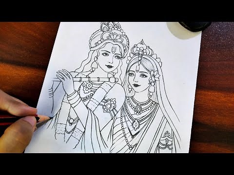 How to Draw ✨RADHA KRISHNA✨ | Beautiful Radha Krishna Drawing | Step by Step | Pencil Drawing