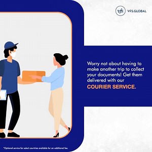 Allow us to deliver your documents back to you! With our optional Courier Service, you can have your documents delivered all the way back to your doorstep. Know more: http://bit.ly/3aazo84 | VFS Global