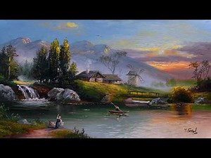 How I Paint Landscape Just By 4 Colors Oil Painting Landscape Step By Step 140 By Yasser Fayad