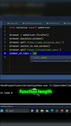 🚀 Count Open Browser Tabs Using Selenium window_handles